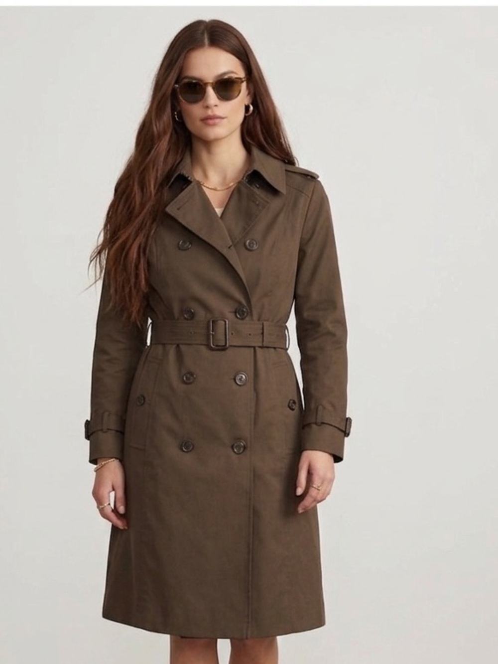 Lauren Ralph Lauren Brown Trench Coat Size L